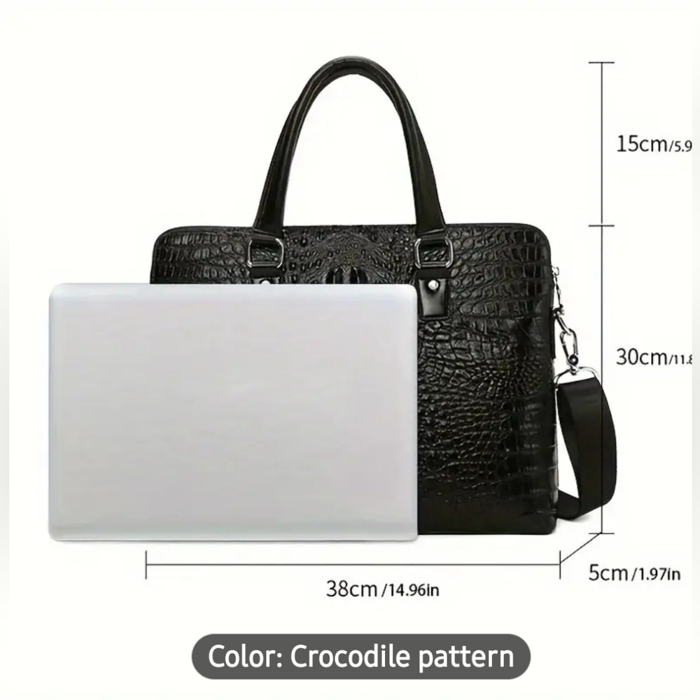 New - Professional Black Crocodile Pattern Unisex… - image 3